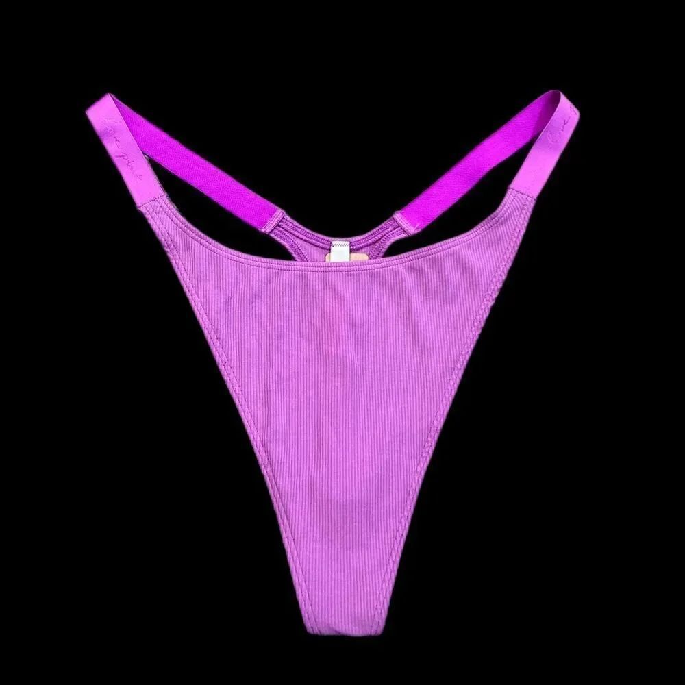 VIctoria’s Secret Pink Stretch cotton Ribbed Thong Panty Orchid XXL